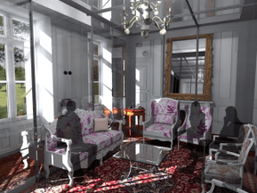 Living Room with Shadows of People